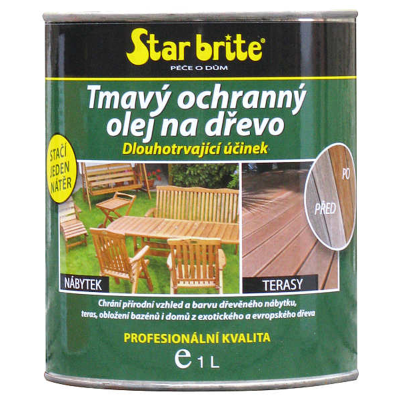 Tmavý ochranný olej na dřevo Star brite 950 ml
