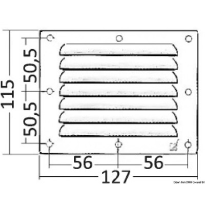 Ventilační mřížka 115x127 mm