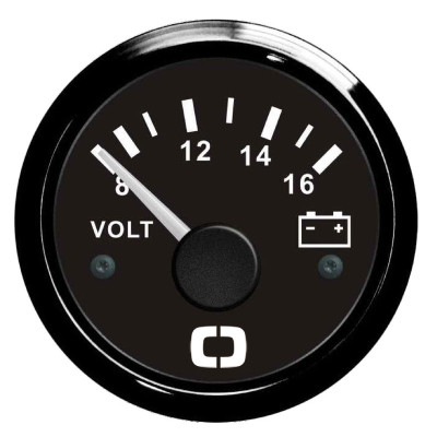 Voltmetr 8-16V, černá/černá