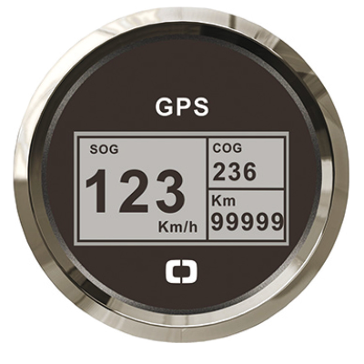 Rychloměr s GPS, kompasem a počítadlem ujeté vzdálenosti – černý/lesklý