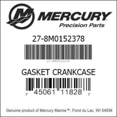 Gasket gearcase 27-8M0152378 pro Mercruiser