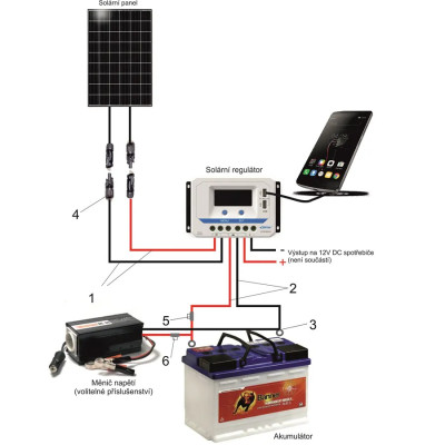 PWM solární regulátor EPever 10A 12/24V s LCD displejem série VS