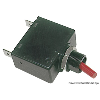 Hydraulicko-magnetický jistič Airpax s přepínačem typu "Toggle"