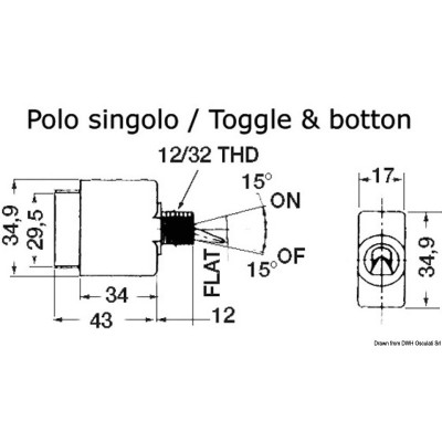 Hydraulicko-magnetický jistič Airpax s přepínačem typu "Toggle"