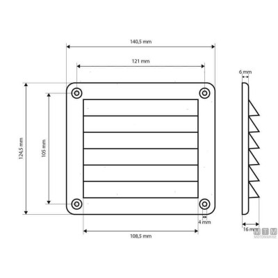 Ventilační mřížka M2 - plastová - bílá / černá