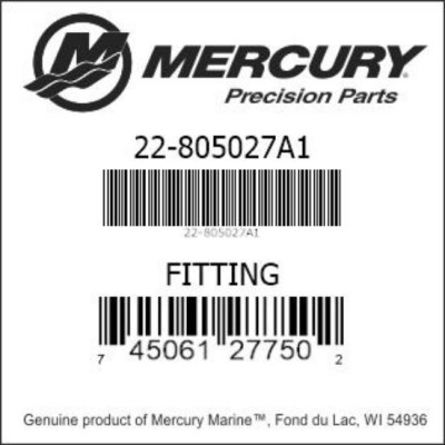 Montážní přípojka (fitting assembly) 22-805027A1 pro Mercury
