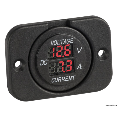 Digitální voltmetr a ampérmetr 8–32 V / 0–10 A pro zapuštěnou montáž