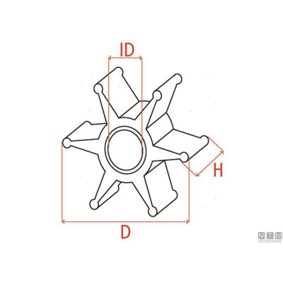 Impeler 6 lopatek 6E5-44352-01 pro Yamaha