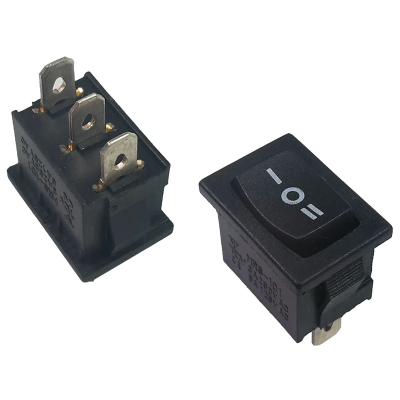 Kolébkový přepínač, síťový 1pólový, 250V/3A, (ON)-OFF-(ON)