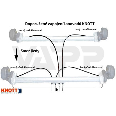 Lanovod brzdový KNOTT 1130/1340 mm, závit M8