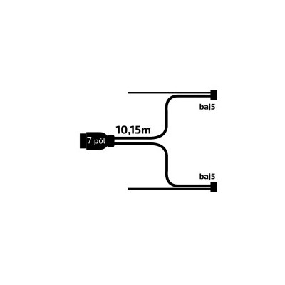 Kabeláž 10,15 m/7-pól. zástrčka, s předními vývody QS150, baj5, Jokon