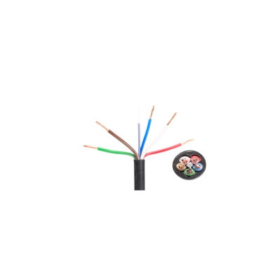 Kabel 5x0,75, hnědá/ bílá/ červená/ zelená/ modrá, metráž