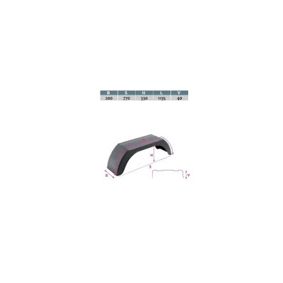 Blatník plast 13''/200 mm DOMAR černý lomený