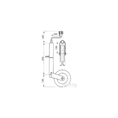 Kolečko opěrné KNOTT prům. 48 mm (ocelový disk) 150 kg