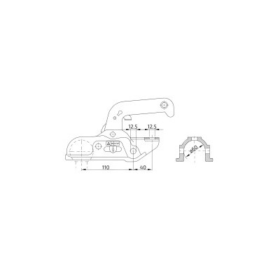 Tažná spojka Winterhoff WW 350 R-C, 3500 kg, 60 mm, H12V12