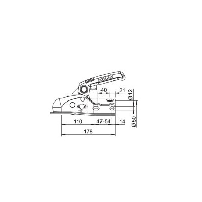 Tažná spojka AL-KO AK 270, 2700 kg, 50/45/40/35 mm, H12V12 + SafetyKit