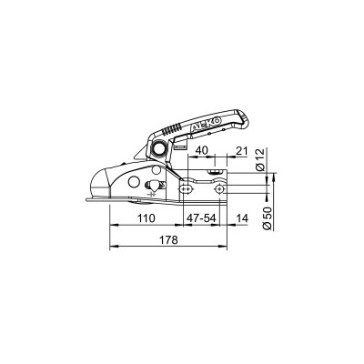 Tažná spojka AL-KO AK 161, 1600 kg, 50 mm, H12V12 + SoftDock