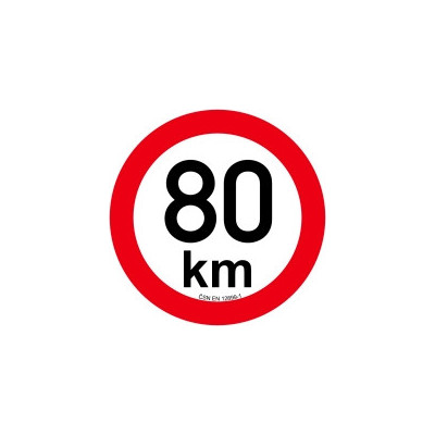 Samolepka -  omezení rychlosti 80km, retroreflexní, na přívěsy