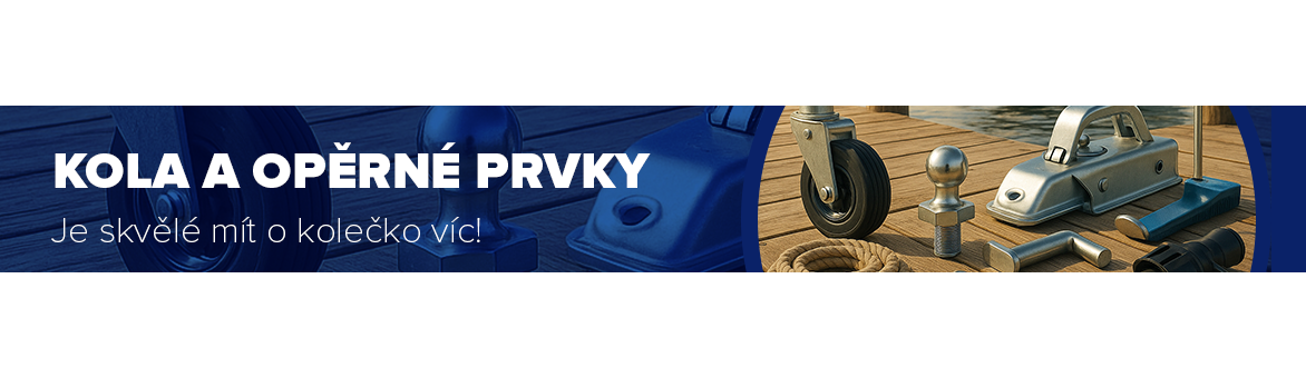 Kola a opěrné prvky pro lodní přívěsy