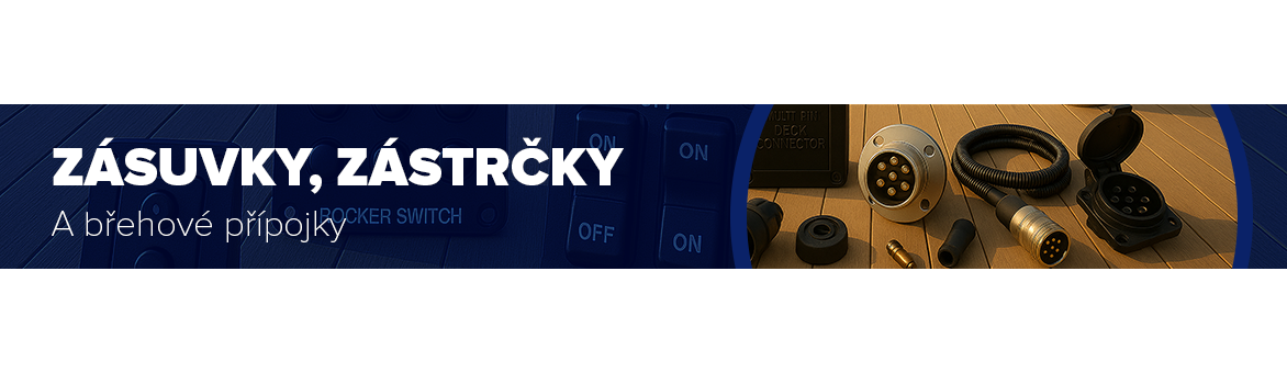 Zásuvky, zástrčky, břehové přípojky